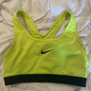 Nike neon yellow sports bra
